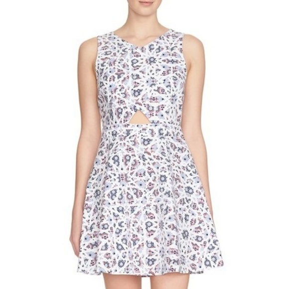 CeCe Dresses & Skirts - CeCe by Cynthia Steffe Eastyn Cutout Fit and Flare Mosaic Print Dress